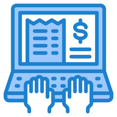electronic bill blue style icon