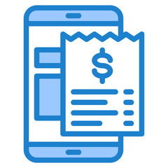 Fototapeta premium mobile blue style icon