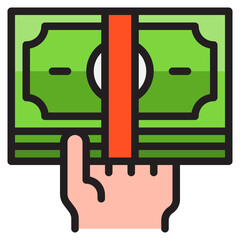 cash color line style icon
