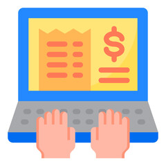 electronic bill flat style icon