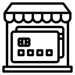 shopping outline style icon
