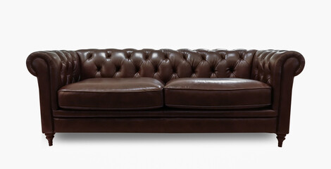 isolate seat leather sofa on white background