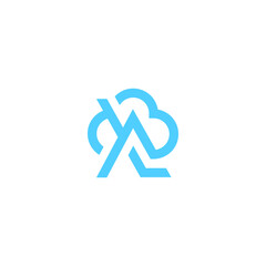Vector Logo Cloud LA AL Letter, Server Hosting Domain Technology Design