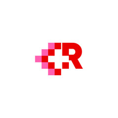 CR R Letter with Cross Health Symbol, Medical Ambulance Clinic Logo Vector Design