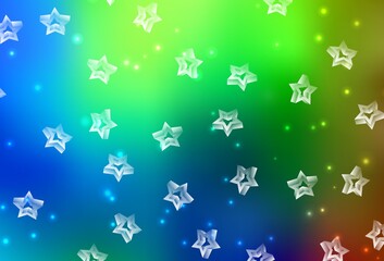 Fototapeta na wymiar Dark Multicolor vector pattern with christmas stars.