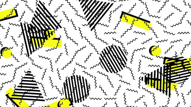 Big colorful geometric shapes in 80s style, abstract business, corporate and retro style background