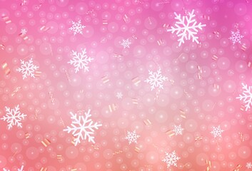 Naklejka na ściany i meble Light Pink vector pattern in Christmas style.