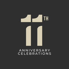 Fototapeta premium 11 Th Anniversary Celebration Vector Template Design Illustration