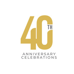 40 Th Anniversary Celebration Vector Template Design Illustration