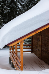 deep snow on a house terrace