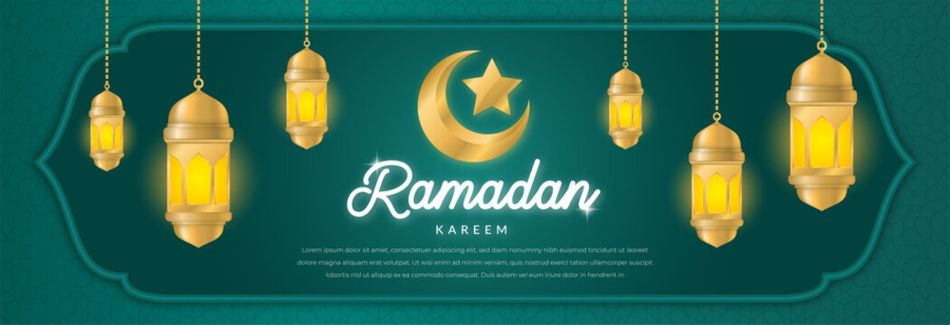 Ramadan Kareem Background Template With Arabian Pattern And Islamic Mosque Frame Use For Iftar Party Celebration And Social Media Banner