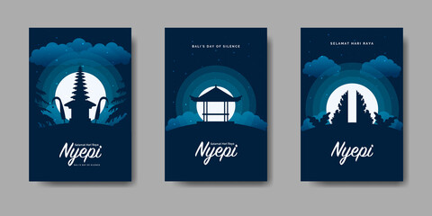Flat Nyepi Greeting Template Bundle