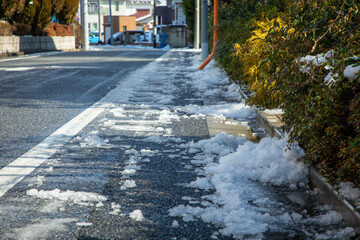 雪の積もった道