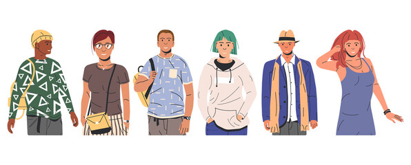 Group of Fashion People Characters.