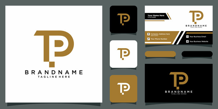 Initial Letter TP Logo Template Design with business card design