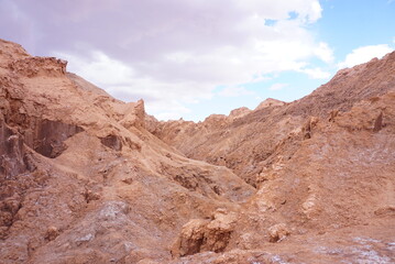 Fototapeta na wymiar チリのアタカマ砂漠の月の谷