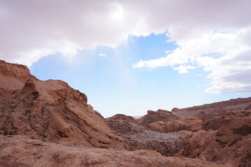 Fototapeta na wymiar チリのアタカマ砂漠の月の谷