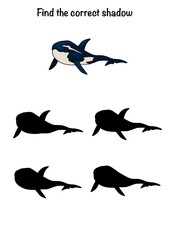 Set of underwater world animals 