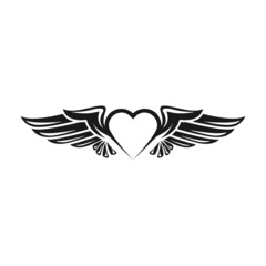 Obraz premium heart wing logo design