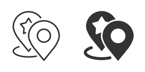 Map pin icon in flat style. gps navigation vector illustration on white isolated background. Locate position business concept.