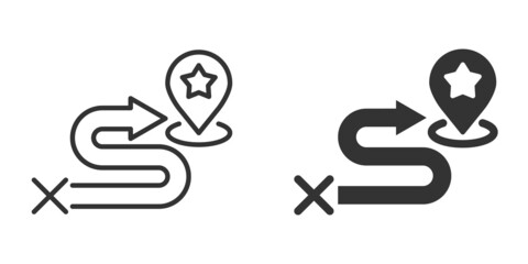 Map pin icon in flat style. gps navigation vector illustration on white isolated background. Locate position business concept.