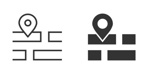 Map pin icon in flat style. gps navigation vector illustration on white isolated background. Locate position business concept.