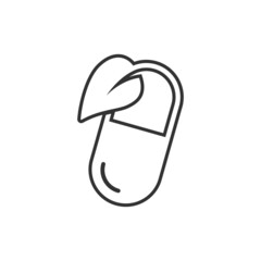 Vitamin pill note icon in flat style. Capsule vector illustration on white isolated background. Antibiotic sign business concept.
