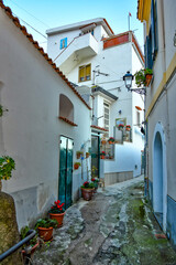 A narrow street in Raito, a small village on the Amalfi coast in Italy.