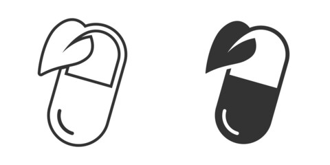 Vitamin pill note icon in flat style. Capsule vector illustration on white isolated background. Antibiotic sign business concept.