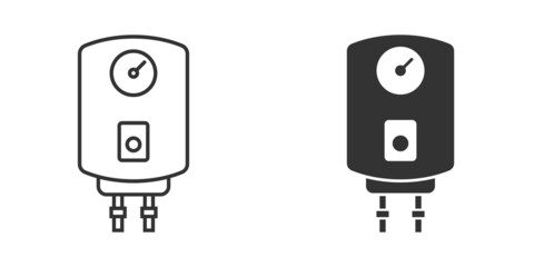 Gas boiler icon in flat style. Heater vector illustration on isolated background. Boiling sign business concept.