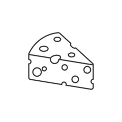 Cheese slice icon in flat style. Milk food vector illustration on isolated background. Breakfast sign business concept.