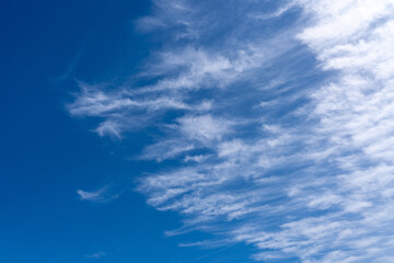 Fototapeta premium High cirrus clouds against the blue sky