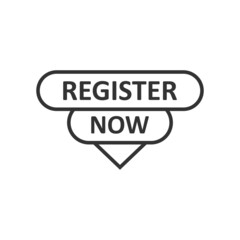Register now icon in flat style. Registration vector illustration on isolated background. Member notification sign business concept.