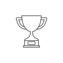 Trophy cup icon in flat style. Goblet prize vector illustration on isolated background. Award sign business concept.