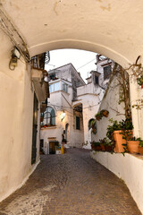 A narrow street in Arboli, a small village on the Amalfi coast in Italy.