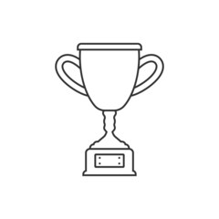 Trophy cup icon in flat style. Goblet prize vector illustration on isolated background. Award sign business concept.