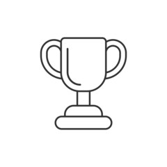 Trophy cup icon in flat style. Goblet prize vector illustration on isolated background. Award sign business concept.