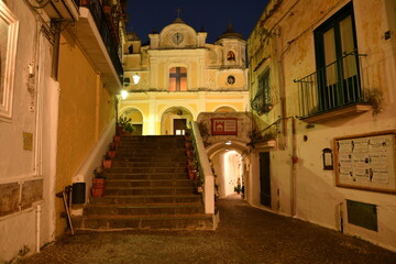 The facade of a small church in Arboli, a small village on the Amalfi coast in Italy.