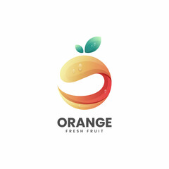 Vector Logo Illustration Orange Gradient Colorful Style.