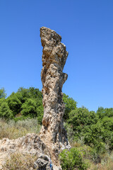 Rock pillar in Nahal Amud national park in Israel. High quality photo