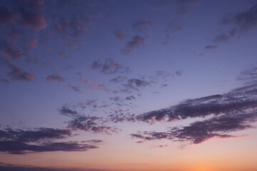the concept of weather observation, meteorology-the formation of clouds in the sky. Copy space.