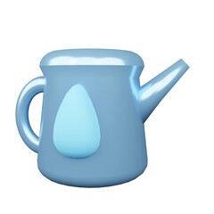 3d render watering plant can icon for spring summer