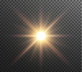 Light star gold png. Light sun gold png. Light flash gold png. vector illustrator.	
