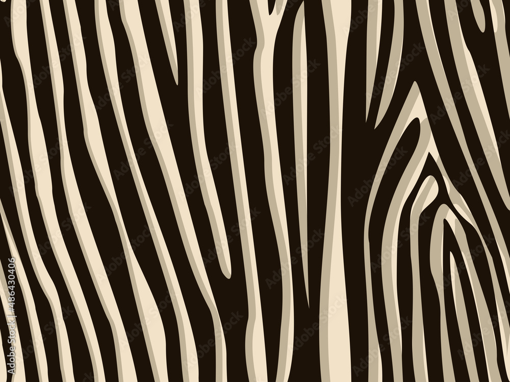 Poster seamless zebra skin pattern. abstract background of dark stripes on a light background. print on fab