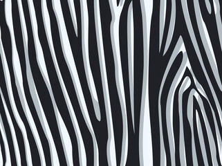 Seamless zebra skin pattern. Abstract background of dark stripes on a light background. Print on fabric, on textiles. Vector illustration