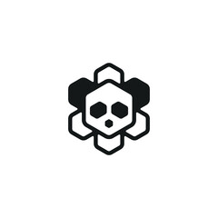 Obraz premium Hexagon Polygon Panda, Crypto Currency Investment Logo Design Vector 