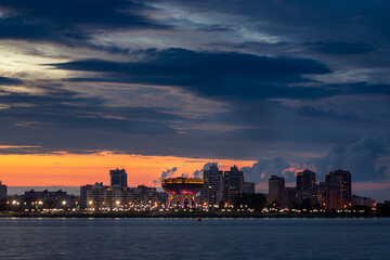 Fototapeta na wymiar Summer night sunset panorama city Kazan, Republic of Tatarstan. Concept Travel Beautiful Russia