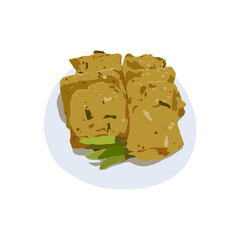 Tempe mendoan indonesian food design vector