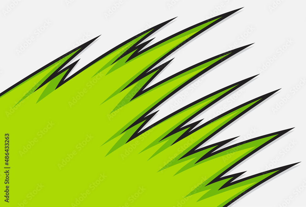 Poster abstract background with green spikes pattern