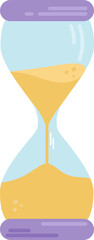 Sand running through the bulbs of an hourglass. Vector illustration.